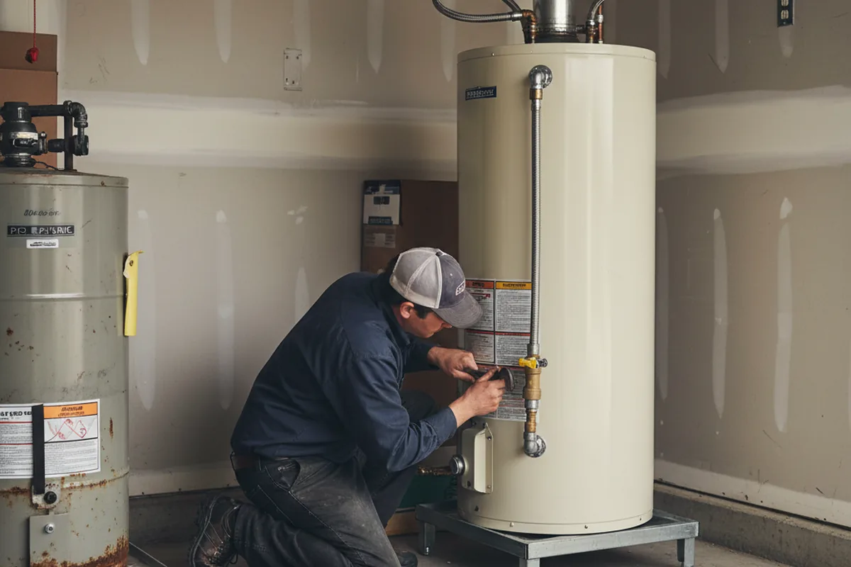 Water heater and shutoff valve replacement in Metaline